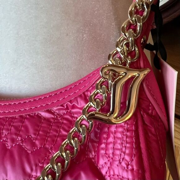 JUICY COUTURE Puff HalfMoon Crossbody Quilted Pink *NWT* - Picture 4 of 16